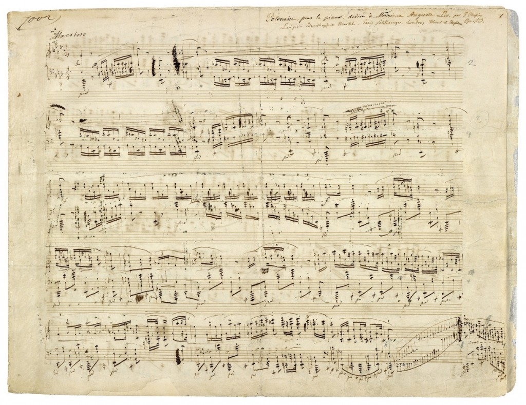 storia della musica spartito di chopin
